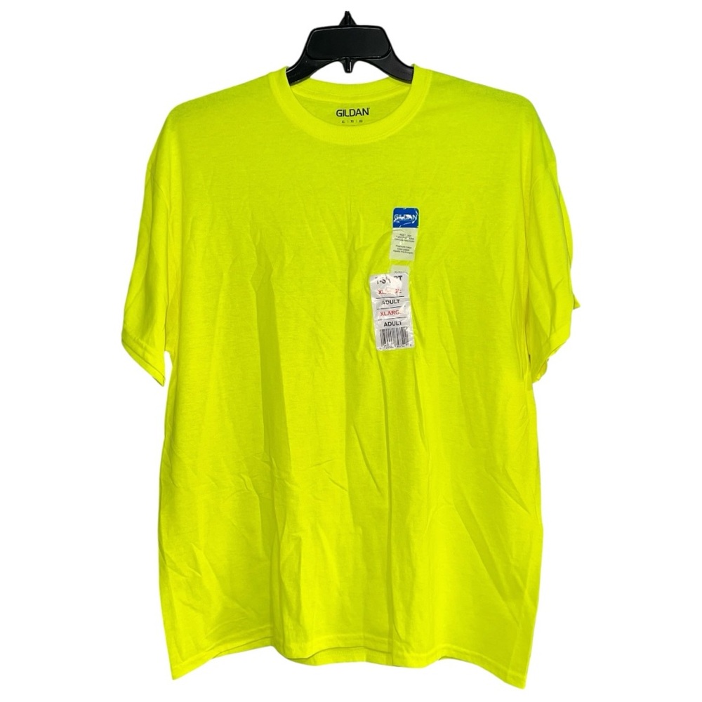 Gildan T-Shirt Men’s Size XL Safety Green Short Sleeve New